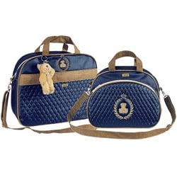 Kit Bolsa Maternidade Puppi Coroa Marinho G e M Kit Bolsa Maternidade Puppi Coroa Marinho G e M