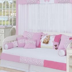 Kit Bicama Quarto Enxoval Bebê Menina 10 Peças Mamãe Ursa Rosa Kit Bicama Quarto Enxoval Bebê Menina 10 Peças Mamãe Ursa Rosa