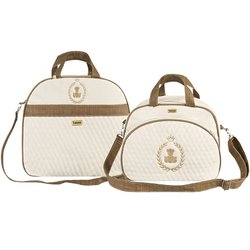 Kit Bolsa Maternidade Puppi Coroa Palha e Marrom G e M Kit Bolsa Maternidade Puppi Coroa Palha e Marrom G e M