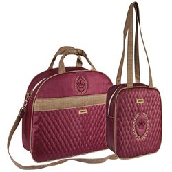 Kit Bolsa Maternidade Coroa Bordô G e P Kit Bolsa Maternidade Coroa Bordô G e P