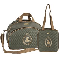 Kit Bolsa Maternidade Coroa Verde M e P Kit Bolsa Maternidade Coroa Verde M e P