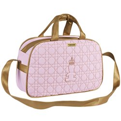 Bolsa Ursinho Imperial Rosa com Dourado G Bolsa Ursinho Imperial Rosa com Dourado G