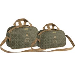Kit Bolsa Ursinho Imperial Verde com Marrom G e M Kit Bolsa Ursinho Imperial Verde com Marrom G e M