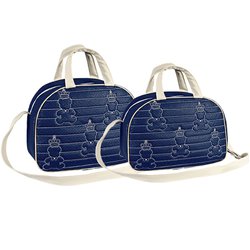 Kit Bolsa Maternidade Ursinho Marinho com Palha 2 Peças G e M Kit Bolsa Maternidade Ursinho Marinho com Palha 2 Peças G e M