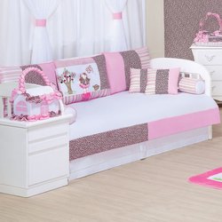 Kit Bicama Quarto Enxoval Bebê Menina Clarinha 10 Peças Branco - Rosa Kit Bicama Quarto Enxoval Bebê Menina Clarinha 10 Peças Branco - Rosa