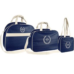 Conjunto de Bolsas Maternidade Basic Marinho com Palha 3 Peças Conjunto de Bolsas Maternidade Basic Marinho com Palha 3 Peças