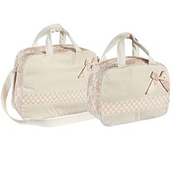 Kit Bolsa Maternidade Ursinha Bella Palha e Rosê 2 Peças Kit Bolsa Maternidade Ursinha Bella Palha e Rosê 2 Peças