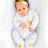 Saída Maternidade Princesa Branco com Dourado