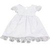 Vestido de Bebê Rosas Branco 02 Peças