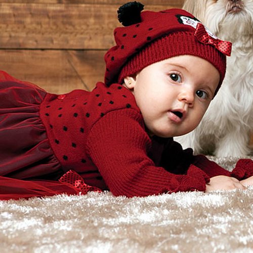 Vestido de Bebê Joaninha Vermelho + Boina