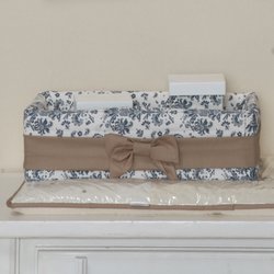 Cesta Decorada Davi Azul com Palha Cesta Decorada Davi Azul com Palha