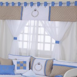 Cortina Para Quarto de Bebê Realeza Azul 07 Peças Cortina Para Quarto de Bebê Realeza Azul 07 Peças
