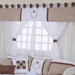 Cortina Quarto de Bebê Realeza Chocolate 5 Peças Cortina Quarto de Bebê Realeza Chocolate 5 Peças