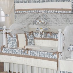 Saia para Berço Davi Azul com Palha Saia para Berço Davi Azul com Palha