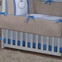 Saia para Berço Realeza Azul 2 Lados Saia para Berço Realeza Azul 2 Lados