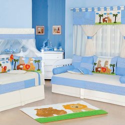 Quarto Completo Sem Enxoval Cama Babá Bebê Menino Selva Baby Azul - Palha Quarto Completo Sem Enxoval Cama Babá Bebê Menino Selva Baby Azul - Palha