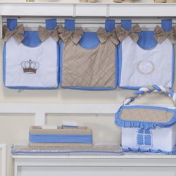 Porta Fraldas Varão Realeza Azul 03 Peças Porta Fraldas Varão Realeza Azul 03 Peças