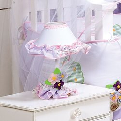 Abajur Quarto Enxoval Bebê Menina Gabi Branco - Lilás Abajur Quarto Enxoval Bebê Menina Gabi Branco - Lilás