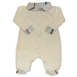 Macacão de Bebê Menino Palha Listrado Plush Macacão de Bebê Menino Palha Listrado Plush