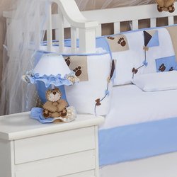 Abajur Quarto Enxoval Bebê Menino Papai Urso Azul Abajur Quarto Enxoval Bebê Menino Papai Urso Azul