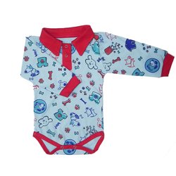 Body Bebê Manga Longa Love Dog Blue Body Bebê Manga Longa Love Dog Blue