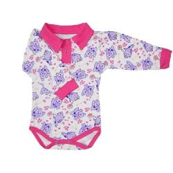 Body Bebê Manga Longa Gatinha Pink Body Bebê Manga Longa Gatinha Pink