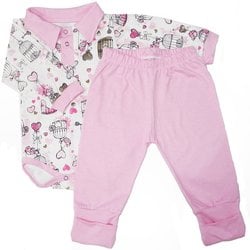 Conjunto Bebê Body e Mijão Gaiolinha Rosa Conjunto Bebê Body e Mijão Gaiolinha Rosa