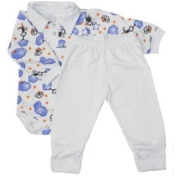Conjunto Bebê Body e Mijão Macaquinho Azul Conjunto Bebê Body e Mijão Macaquinho Azul