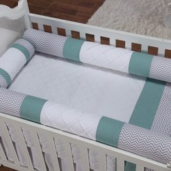 Kit Berço Rolinho Chevron Noblesse Verde Kit Berço Rolinho Chevron Noblesse Verde
