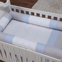 Kit Berço Rolinho Chevron Noblesse Azul Kit Berço Rolinho Chevron Noblesse Azul