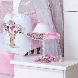 Abajur Para Quarto Enxoval Bebê Menina Clarinha Branco - Rosa Abajur Para Quarto Enxoval Bebê Menina Clarinha Branco - Rosa