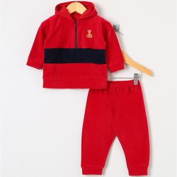 Conjunto Bebê Casaco e Mijão London Vermelho Conjunto Bebê Casaco e Mijão London Vermelho