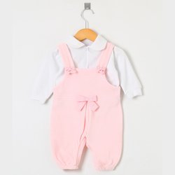 Jardineira de Bebê Charme Rosa Soft Jardineira de Bebê Charme Rosa Soft
