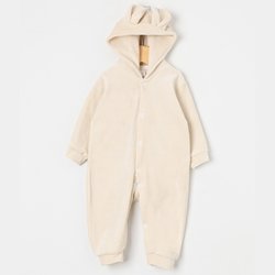 Macacão Manga Longa Ursinho Palha Plush Com Capuz Macacão Manga Longa Ursinho Palha Plush Com Capuz