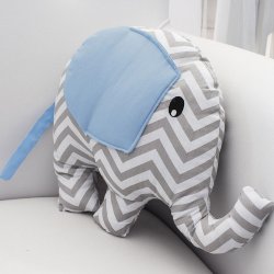 Almofada Elefante Chevron Azul Almofada Elefante Chevron Azul