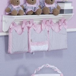 Porta Fraldas Varão + Prateleira Chevron Noblesse Rosa Porta Fraldas Varão + Prateleira Chevron Noblesse Rosa