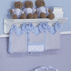 Porta Fraldas Varão + Prateleira Chevron Noblesse Azul Porta Fraldas Varão + Prateleira Chevron Noblesse Azul