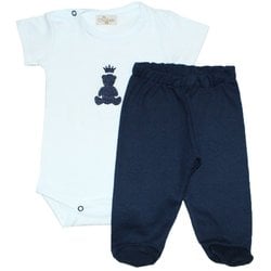 Conjunto de Bebê Body + Mijão de bebê Ursinho Marinho Conjunto de Bebê Body + Mijão de bebê Ursinho Marinho