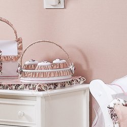 Cesta Decorada Para Quarto de Bebê Menina Princesa Floral Cesta Decorada Para Quarto de Bebê Menina Princesa Floral