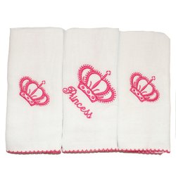 Toalha de Boca Princess Kit 3 Peças 100% Algodão Toalha de Boca Princess Kit 3 Peças 100% Algodão