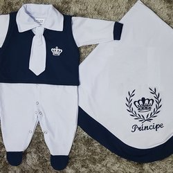Saída de Maternidade Luxo Gravata Marinho Saída de Maternidade Luxo Gravata Marinho