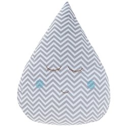 Almofada Gota Chevron Cinza com Azul Almofada Gota Chevron Cinza com Azul