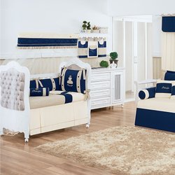 Quarto de Bebê Vicenzo Marinho 100% Algodão 19 Peças Quarto de Bebê Vicenzo Marinho 100% Algodão 19 Peças