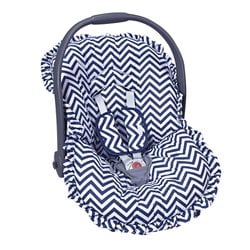 Capa Bebê Conforto Chevron Marinho 3 Peças Capa Bebê Conforto Chevron Marinho 3 Peças