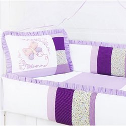 Kit Berço Borboleta Lilás 8 Peças Kit Berço Borboleta Lilás 8 Peças