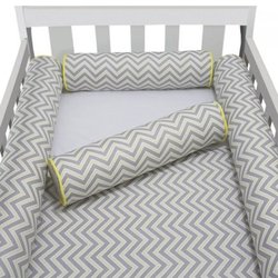 Kit Berço Rolinho Chevron Amarelo 100% Algodão 4 Peças Kit Berço Rolinho Chevron Amarelo 100% Algodão 4 Peças