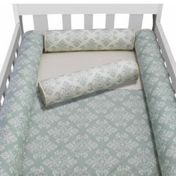 Kit Berço Rolinho Provençal Verde 100% Algodão 4 Peças Kit Berço Rolinho Provençal Verde 100% Algodão 4 Peças