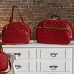 Kit Bolsa Maternidade Realeza Vermelho Mala e Bolsa G Kit Bolsa Maternidade Realeza Vermelho Mala e Bolsa G