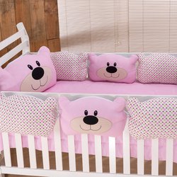 Kit Berço Almofadinha Ursinha Pimposa Rosa 8 Peças Kit Berço Almofadinha Ursinha Pimposa Rosa 8 Peças
