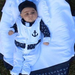 Saída de Maternidade Casual Marujo Marinho 5 Peças Saída de Maternidade Casual Marujo Marinho 5 Peças
